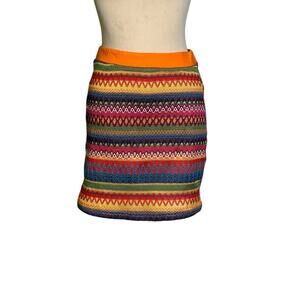 Shein vibrant colorful striped pull on mini skirt size 6
